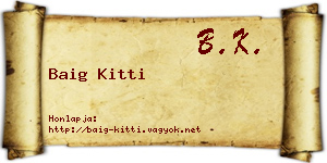 Baig Kitti névjegykártya
